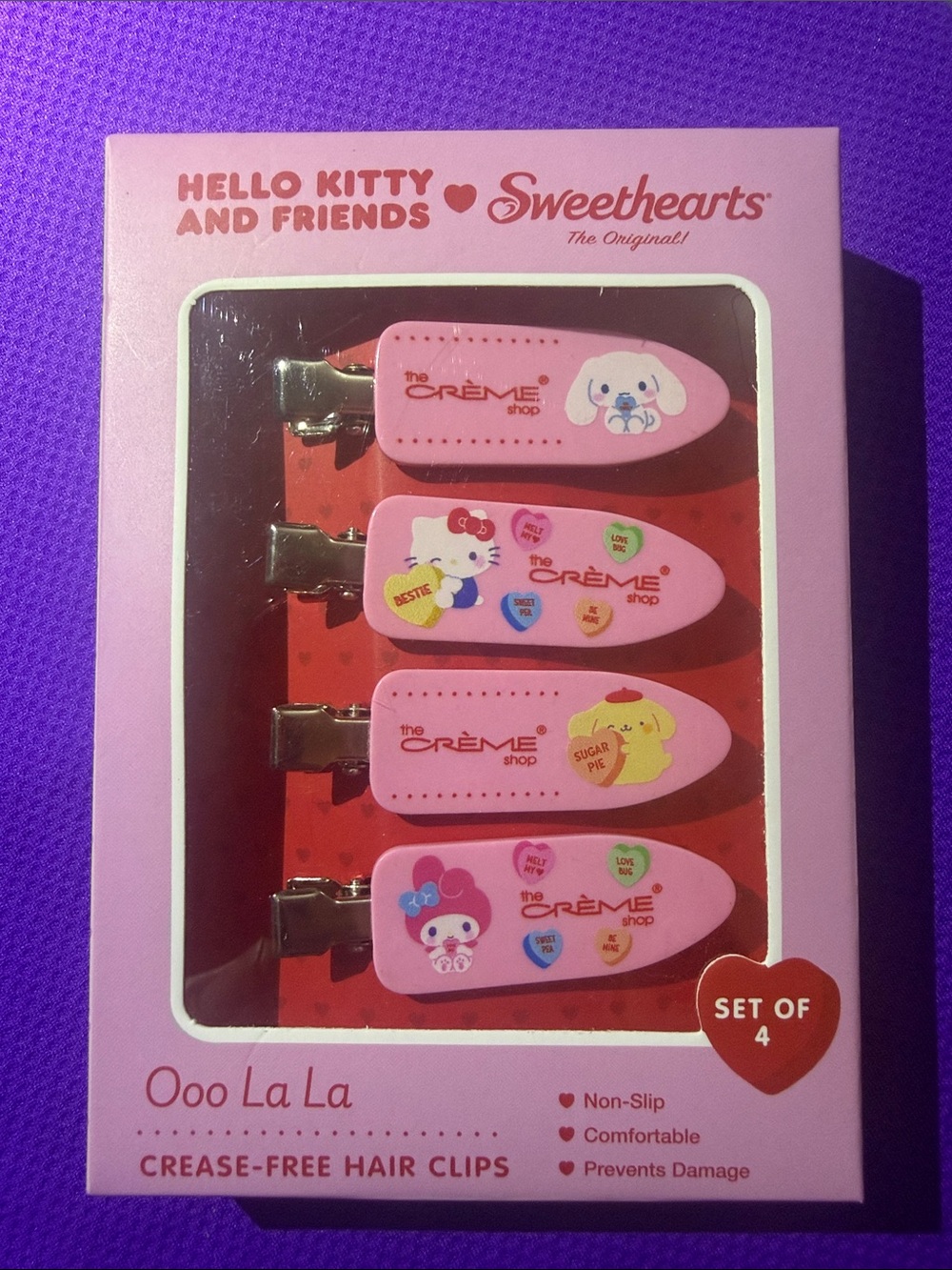 Hello Kitty & Friends Pink Sweethearts Hair Clips - Set of 4